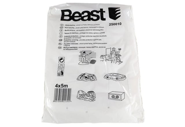 Maler Abdeckplane Abdeckfolie 4x5m Transparent - Beast