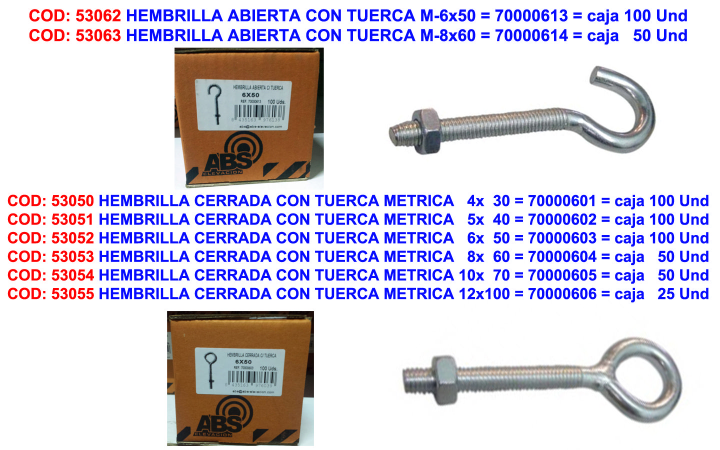 Mibricotienda - Geschlossene Cancamo-buchse Mit Metrischer Mutter 6x50 70000603