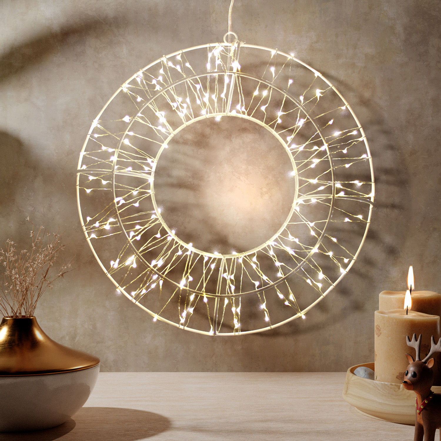 Led Deko Kranz Dia 30cm Aussen-dlk150