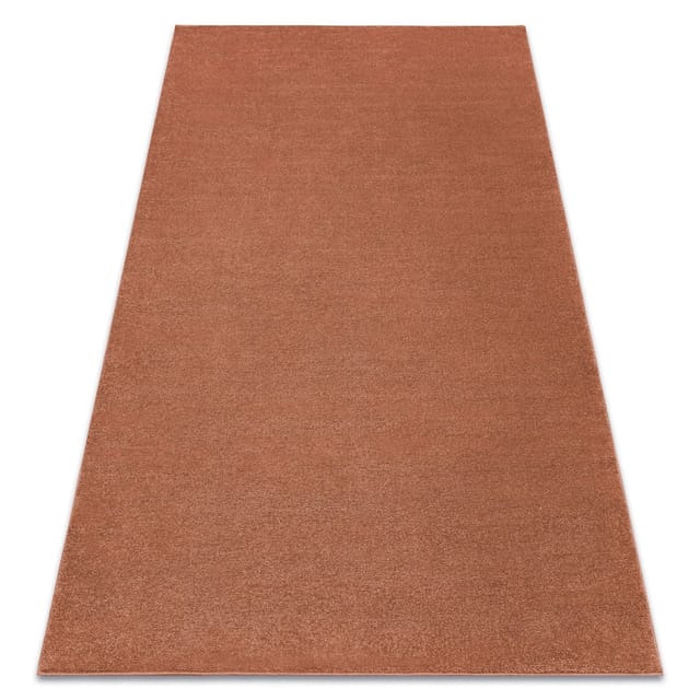 Teppich Softy Glatt, Einfarbig Terrakotta Orange 80x150 Cm