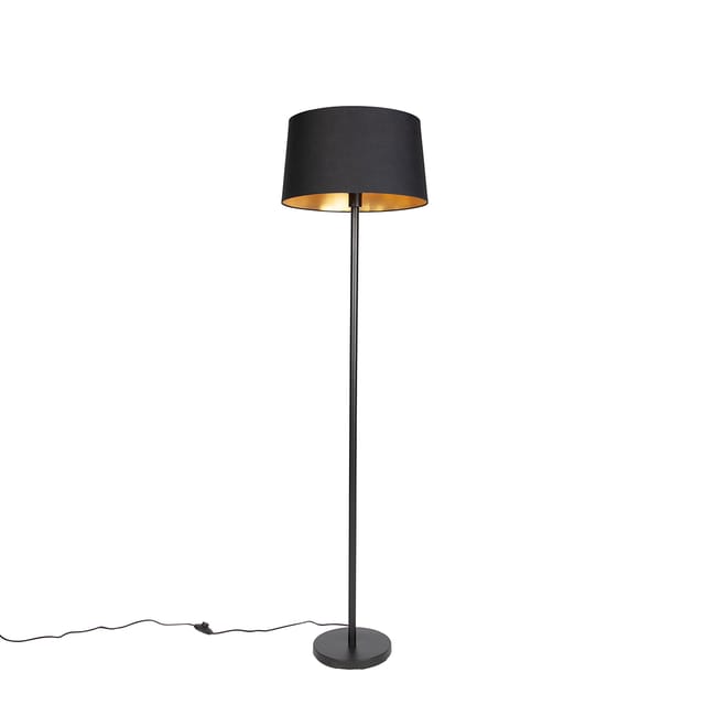 Smarte Stehleuchte Schwarz Mit Schwarzem Schirm 45 Cm Inkl. Wlan A60 - Simplo