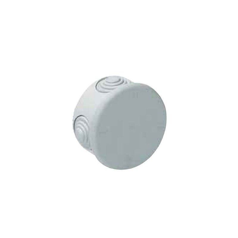 Solera - Runde Wasserdichte Ip55-anschlussdose Ø77x35mm Mit Schnappdeckel Und 4 Grauen Kegeln 665