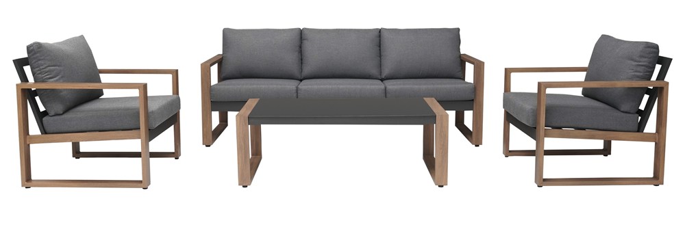 Set Von Duisburg Gartenmöbel Sofa Sitztisch Antarktis / Bronze