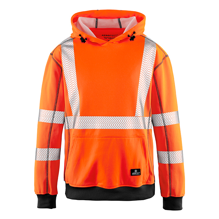 Warnschutz Hoodie Portland Größe Xl Leuchtorange/grau 4protect