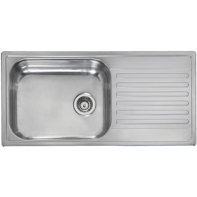 Reginox Einbauspüle Minister - Spüle Mit Abtropffläche - Waschbecken Reversibel Mit Ablaufverbindung Und Siebkorbventil, Edelstahl