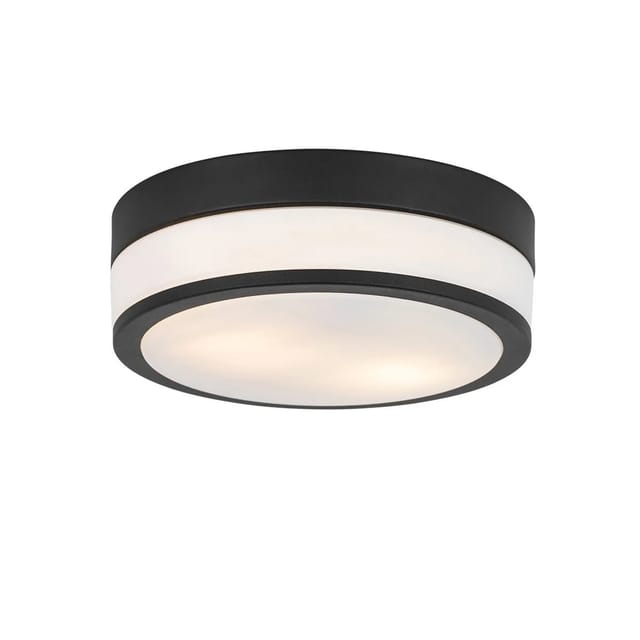 Moderne Deckenleuchte Schwarz 28 Cm Ip44 - Flavi