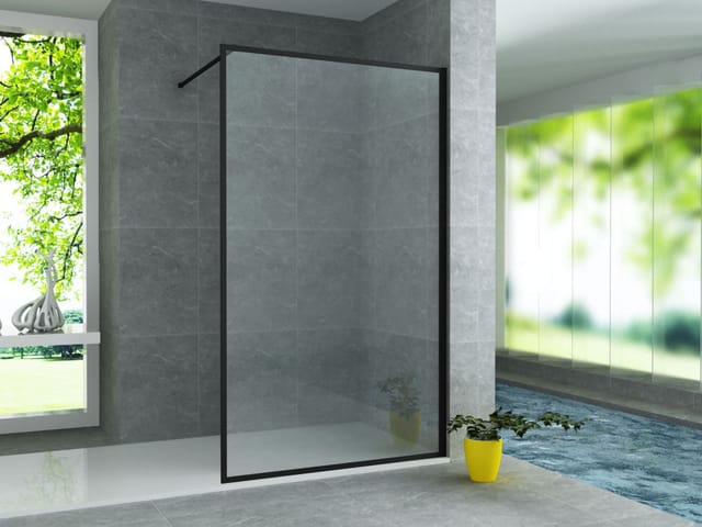 Duschwand Duschabtrennung Schwarz-mattes Profil 8mm 1200x2000mm - Aloni