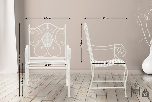 Clp - 2er Set Gartenstühle Punjab Antik Weiß