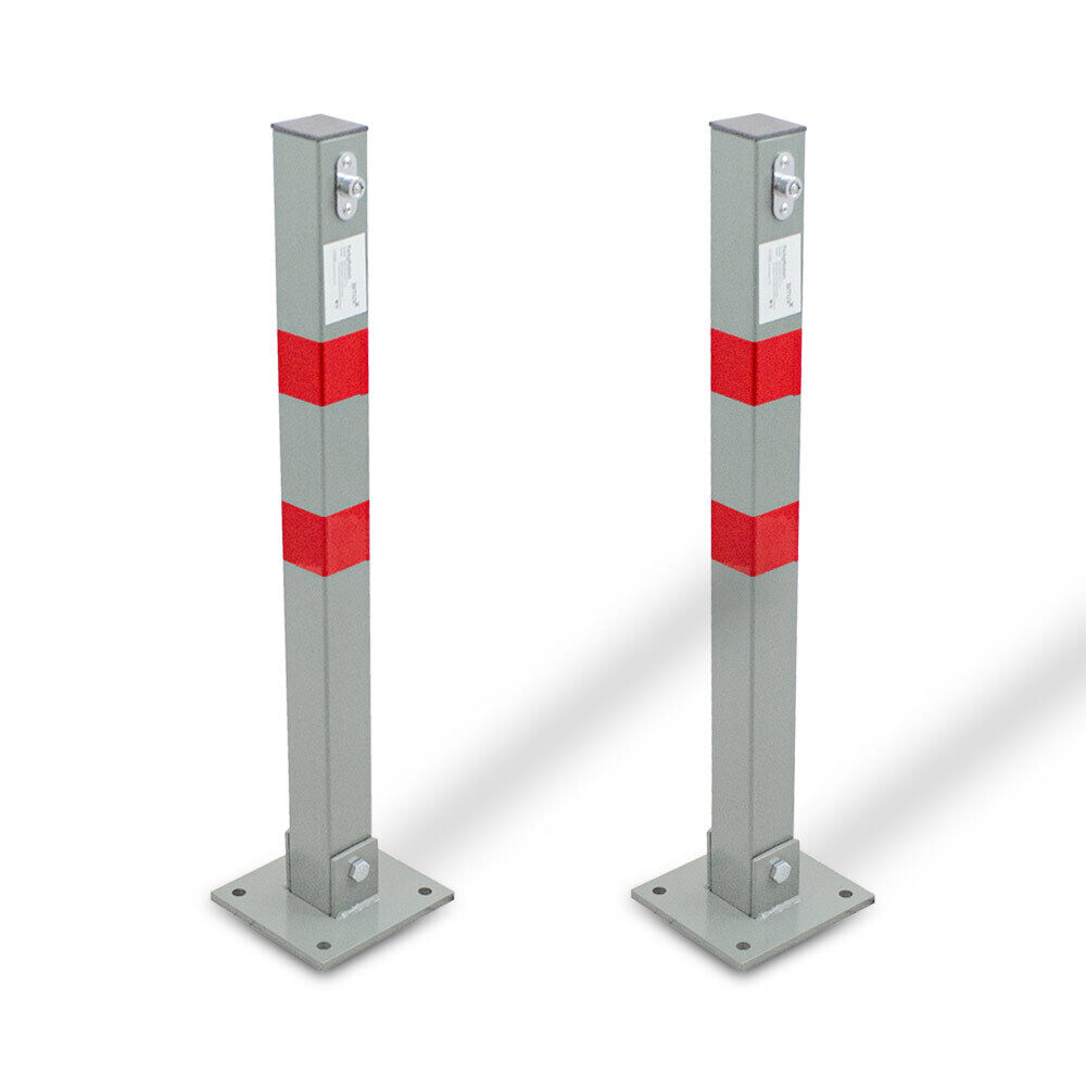 2x Parkpfosten Parkplatzpfosten Absperrpfosten Parkplatzsperre Poller 65cm Klappbar (2 Pfosten) - Bituxx