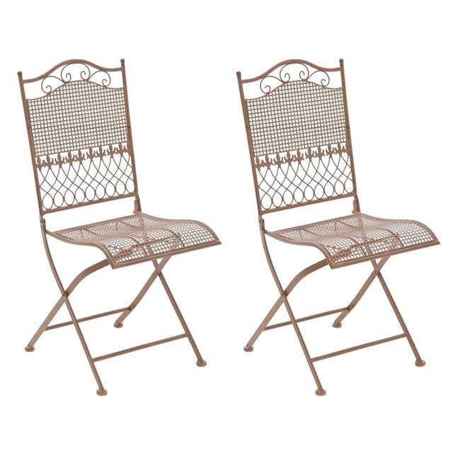 2er Set Gartenstühle Kiran Antik Braun