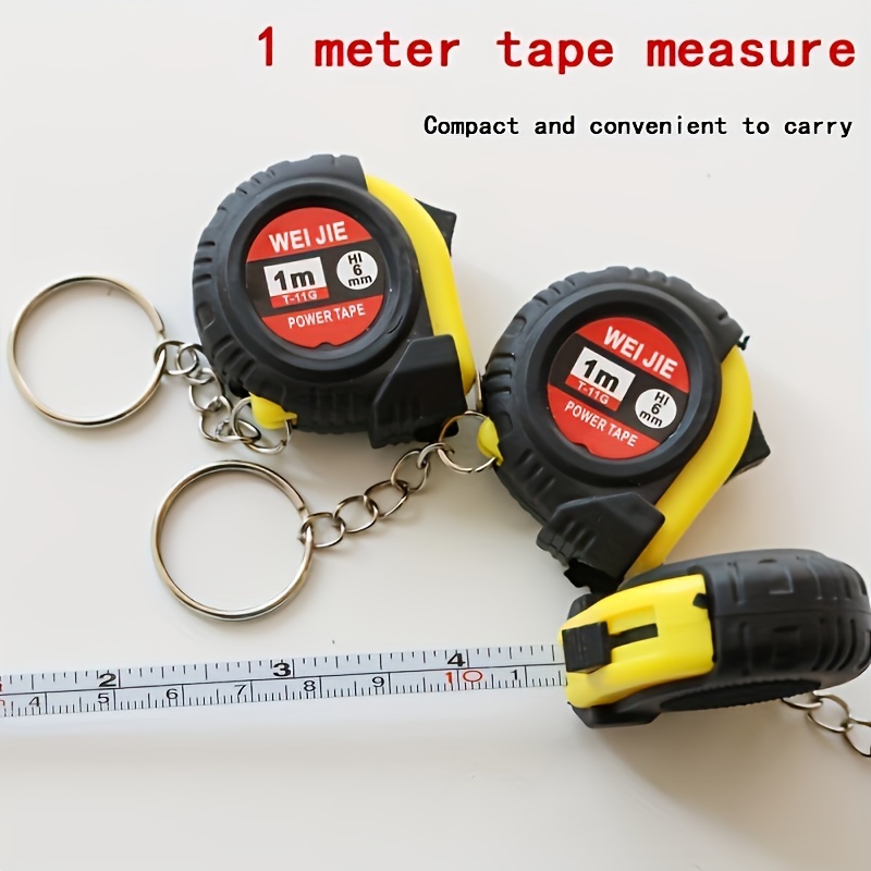 1 X Mini-rollmaßband-schlüsselanhänger – 1 Meter / 3 Fuß – Mit Arretierungsfunktion, Kompakt Und Tragbar