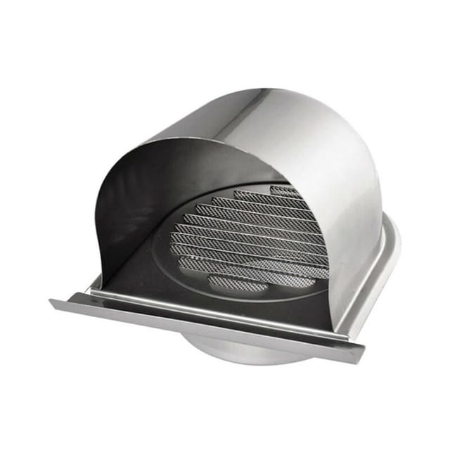 150 Mm Edelstahl-lüftungsgitter, Rundes Außen-kaminhaubengitter, U-förmiges Lüftungsgitter Mit Insektennetz, Lüftungsgitter Mit 45°-lamellen, Für Die Küche