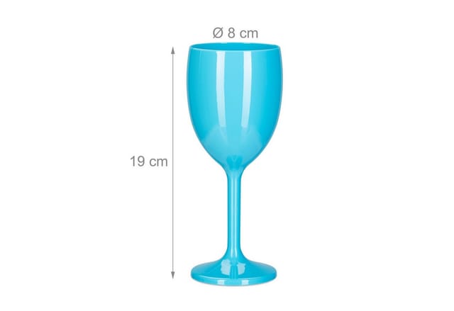 Weingläser Kunststoff, 12er Set, Bruchfest & Bpa-frei, 250 Ml, Camping Gläser Mehrweg, Weißweingläser, Türkis - Relaxdays