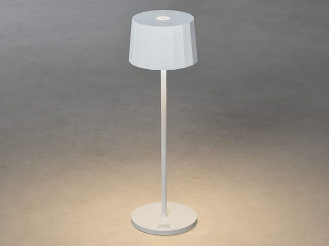 Konstsmide - Wiederaufladbare Led Outdoor Tischleuchte Positano Dimmbar In Weiß, Höhe 35cm