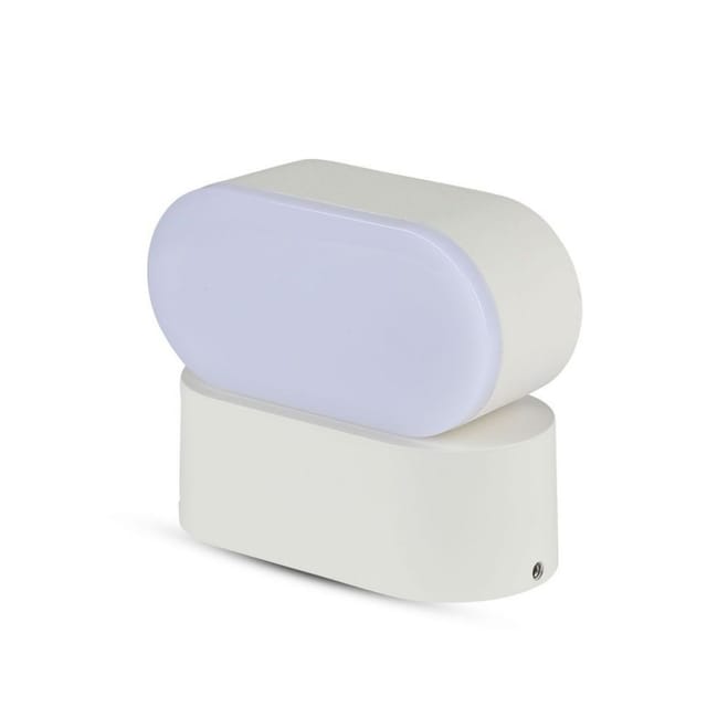 V-tac Vt-816 5w Led Wandleuchte Weiß Drehbarer Kopf Ovale Wandleuchte Naturweiß 4000k Ip65 - Sku 218287