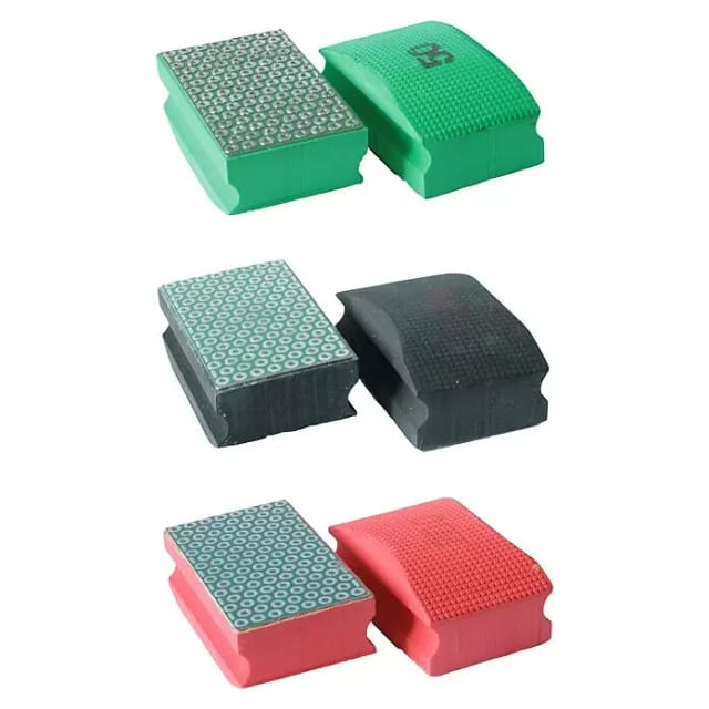Diamant-handschleifpad-set Bestehend Aus K50-grün, K100-schwarz, K200- Rot - 55x90mm