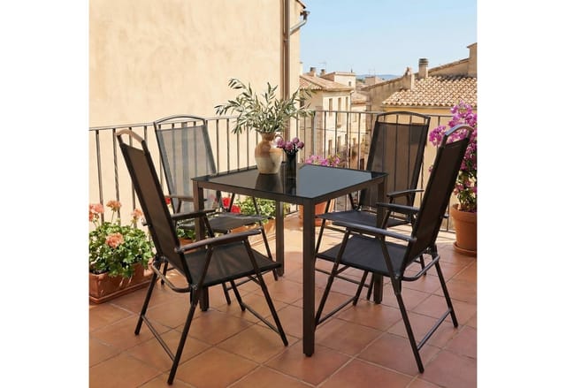 Ebuy24 - Alu Glas Gartentisch Balkontisch 80x80