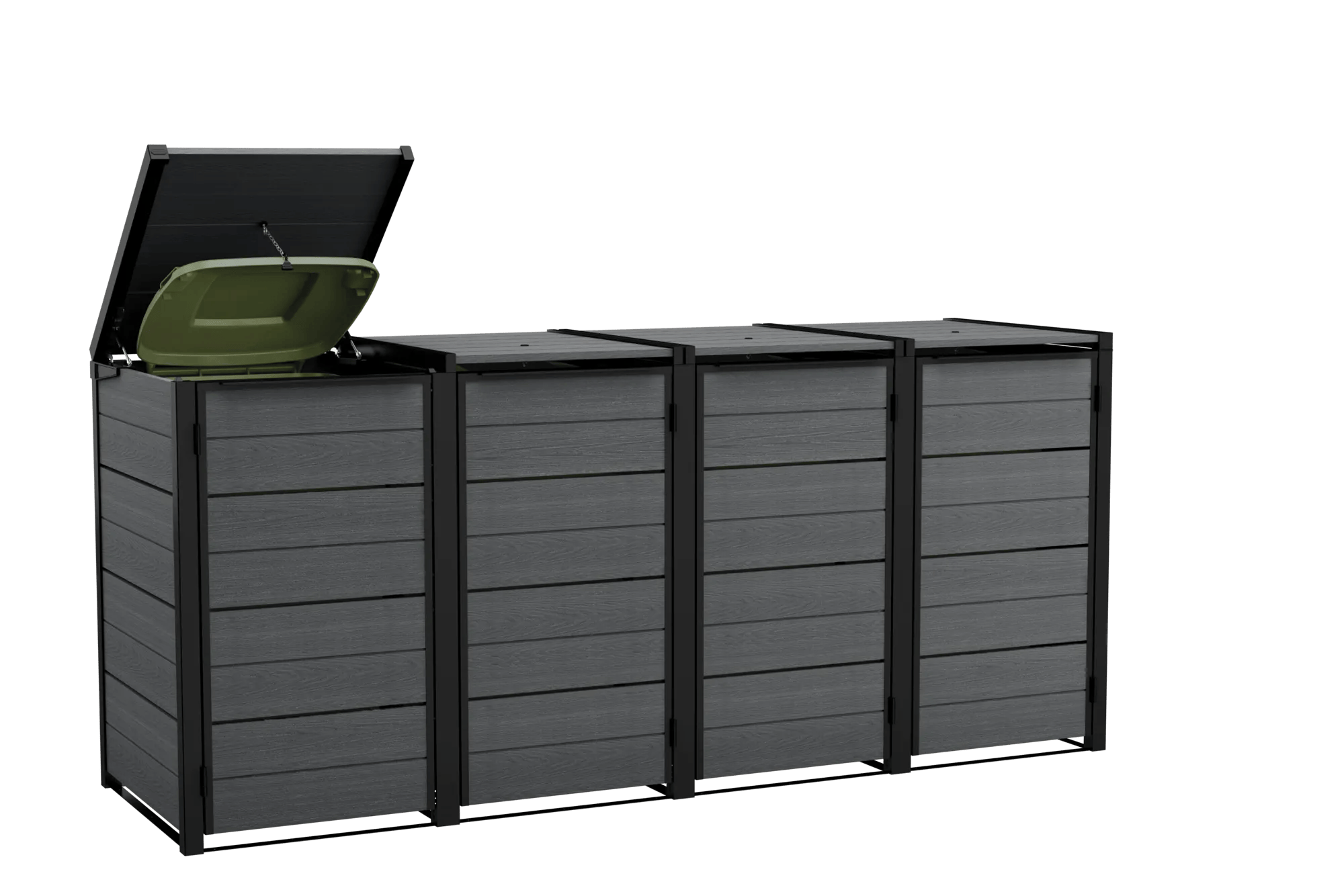 Keter Hide Away Mülltonnenbox Für 4x240l Tonnen - 274x84.3x121.2cm