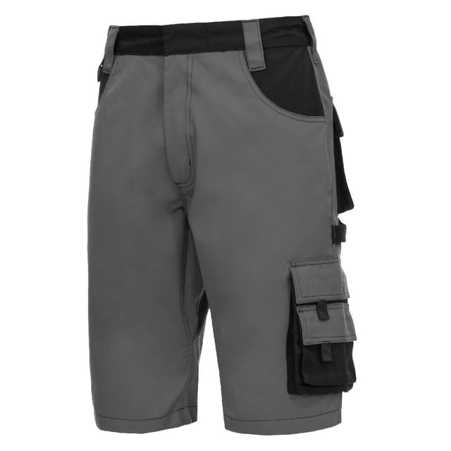 Nitras - Motion Tex Plus, Arbeitshose, Kurz Grau / Schwarz 48 7602-48