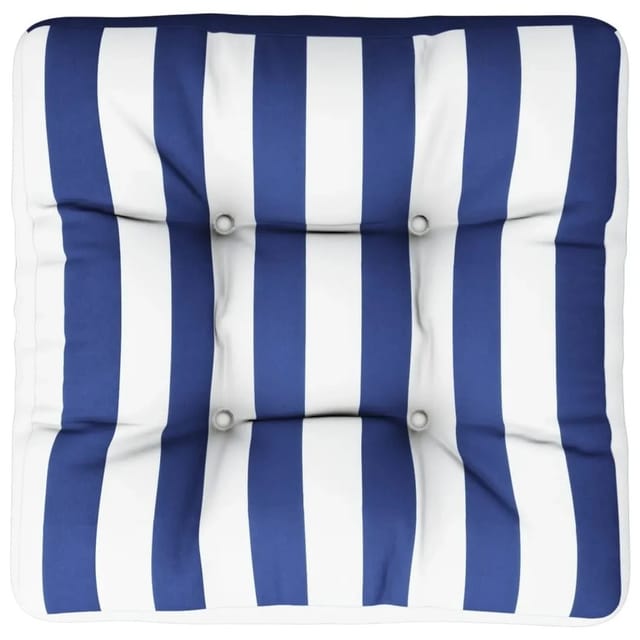 Palettenkissen Blau Weiß Gestreift 50x50x12 Cm Stoff Vidaxl