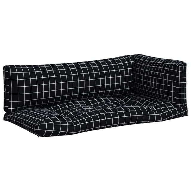 Palettenkissen 3 Stk. Schwarz Karomuster Oxford-gewebe Vidaxl