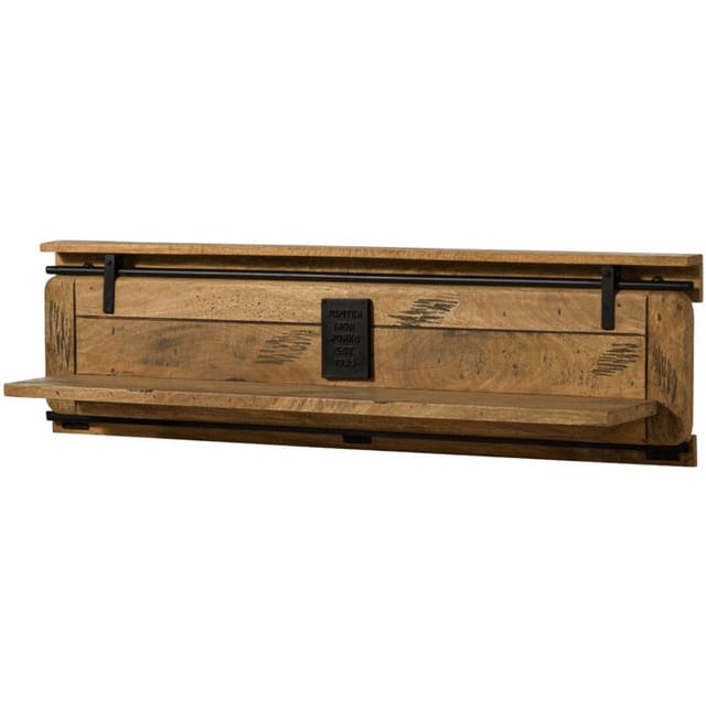 Massivmoebel24 - Wandregal Mango 160x25x38 Natur Lackiert Railway 190