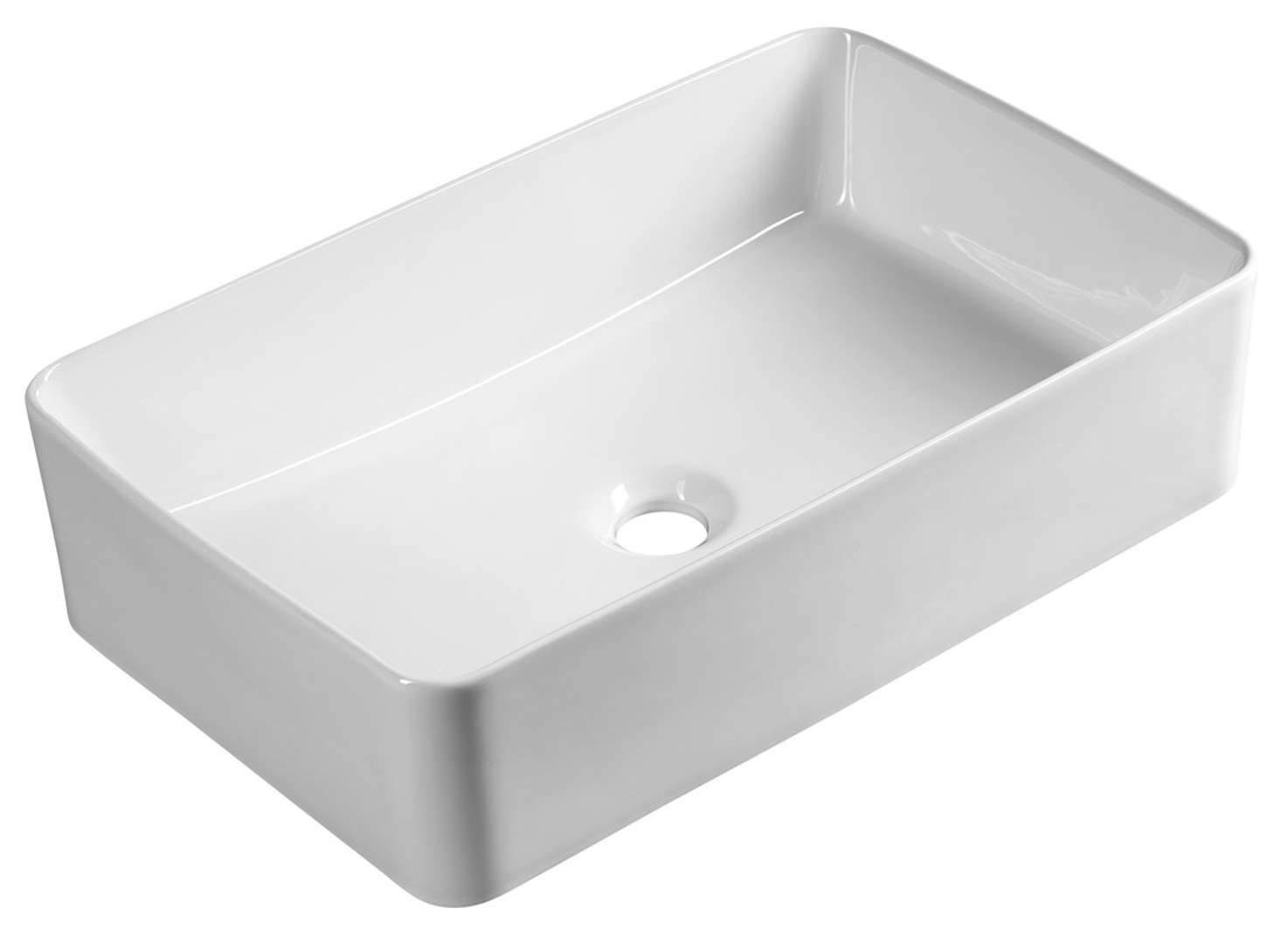 Aqualine - Aufsatzwaschbecken, 54x33 Cm, Ohne Überlauf, Ohne Hahnloch, Weiß 54331