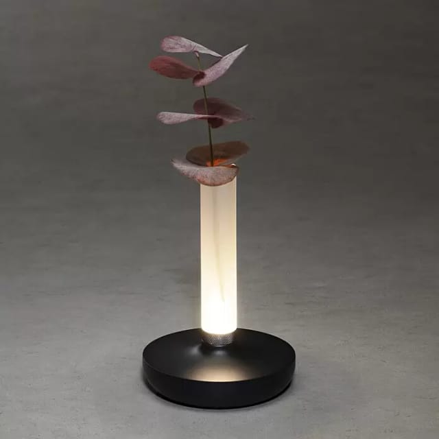 Konstsmide - Led Außentischleuchte Und Blumenvase Biarritz Mit Akkubetrieb, Schwarz Höhe 20cm