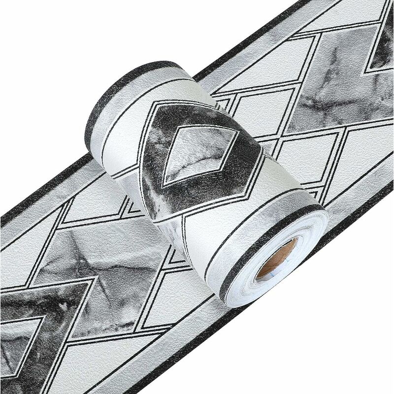 Erhope - Dekoratives Wandtattoo, Blau Wandbordüre Klebebordüre 3d Klebebordüre Tapetenbordüre Wasserfest Schwarz Selbstklebend Für Küche Bad Decke Wohnzimmer Schlafzimmer Wanddekoration, 10,6 X 500 Cm,