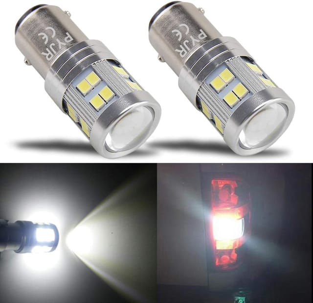 Zvd - Led-lampe 1157 P21/5w Bay15d – Bremslicht – 12 V/24 V – Weißes Licht 6000 K – 2er-set – Energiesparend