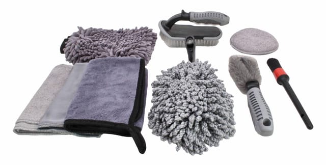Asta - Satra, De Car Wash Detailing Accessories De Set, 9-teilig, Hochwertiges Werkzeug De Zum Reinigen, Polieren Und Schützen De Von Fahrzeugen, Ideal Für Profis.