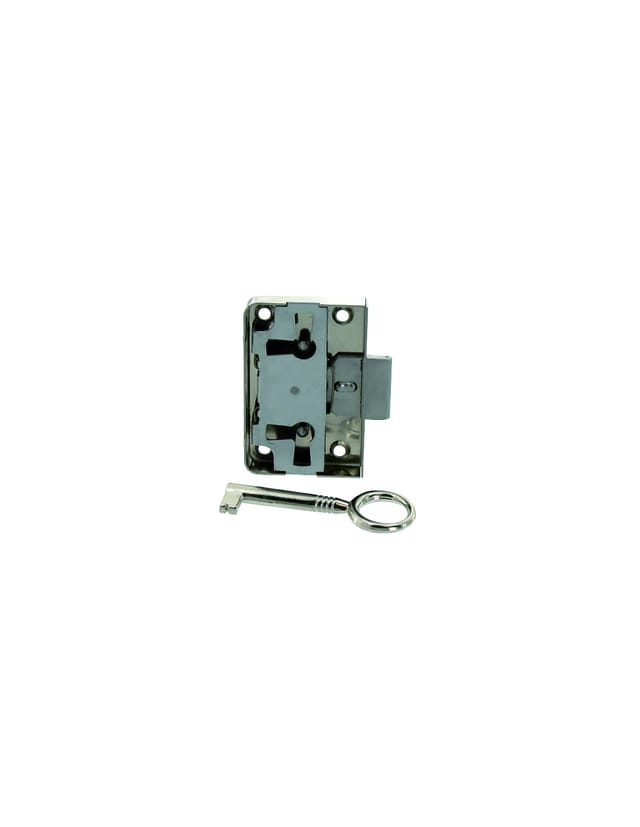 Aufputz-schloss 20mm Universal Edelstahl Vernickelt - Vynex