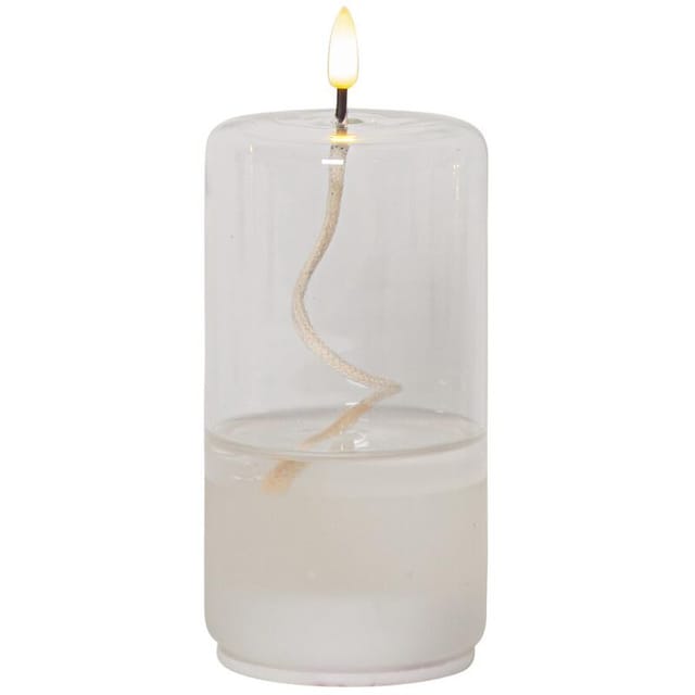 Star Trading - Flamme Float, Glas, Transparentes Wachs, Öllampen Design, Warmweiß, Led, Timer, 17,5 Cm