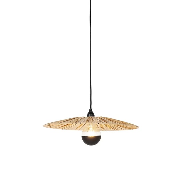 Ländliche Hängelampe Schwarz Mit Seil 45 Cm - Leia
