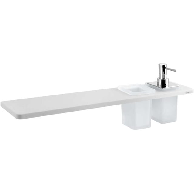 Abeline - Ablage Mit Seifenspender Und Gläsern, 50 Cm, Weiß Matt/verchromt Ae502-0101-02 - Sapho