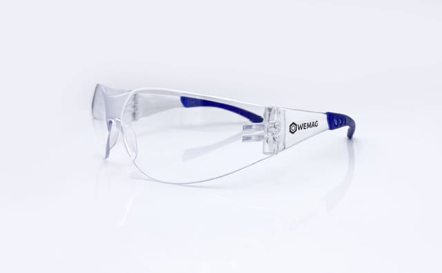 Einscheiben-schutzbrille 'sporty' Farblos, Blauer Softbügel, En 166, Ce - Wemag