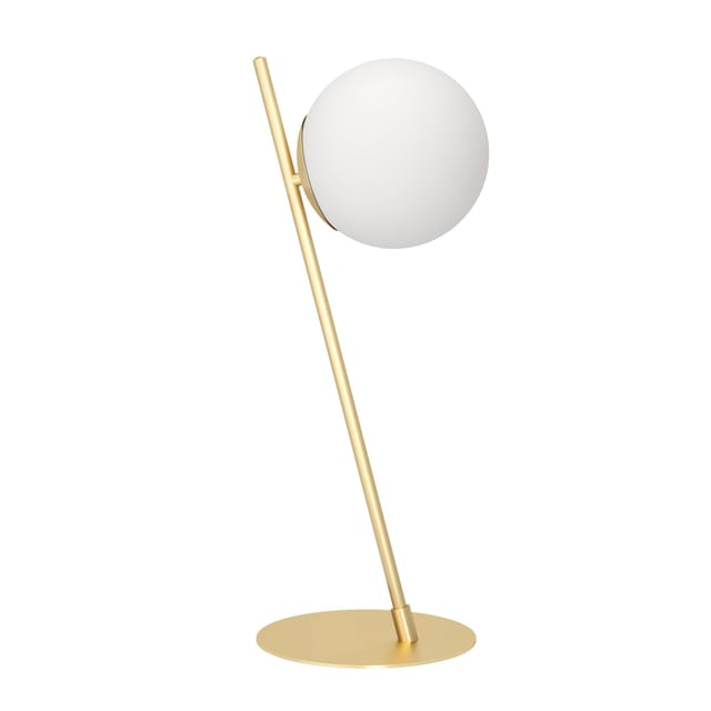 Tischlampe Rondo 4, Elegante Nachttischlampe, Tischleuchte Aus Metall In Messing Und Glas In Opal-matt, Tisch-lampe Für Wohnzimmer Und Schlafzimmer, E27 Fassung - Eglo