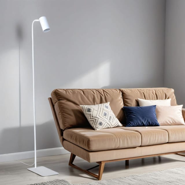 Niedrige Stehleuchte 120 Cm Verstellbarer Schirm Weiß Gu10 Wohnzimmer