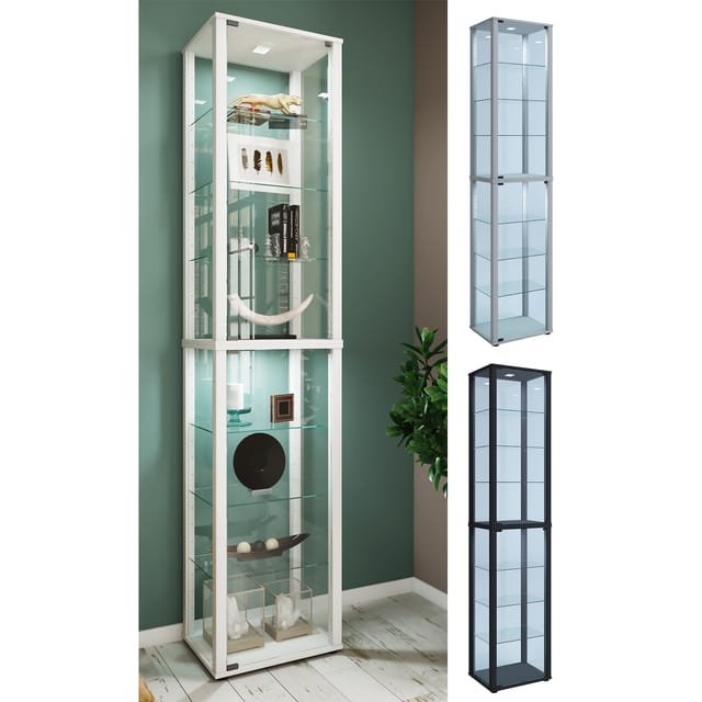 Ebuy24 - Holz Glas Stand Vitrine Kavisa Xl