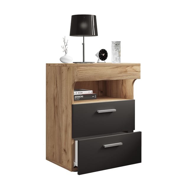 Holz Nachttisch Schublade Slepal M