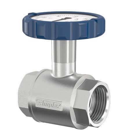 Banyo - Muffen-kugelhahn Pn 16, G 1 Zoll Mit Rundem Thermometergriff (blau, Ø 63 Mm)