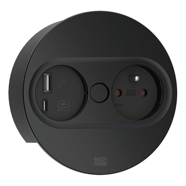 Bachmann Moderne Schwarze Steckdose Mit Usb A Und C Ports