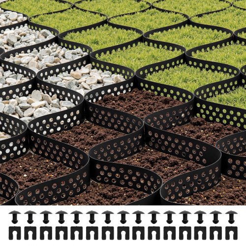 Kiesgitter, 50 Mm Tiefe, Rasengitter 10000x3000 Mm, Kieswabe, Wabengitter Hdpe, Durchlässige Geogitter Zur Einfahrtsstabilisierung, Für Garten, Terrasse, Gehweg, Wohnmobilparkplätze