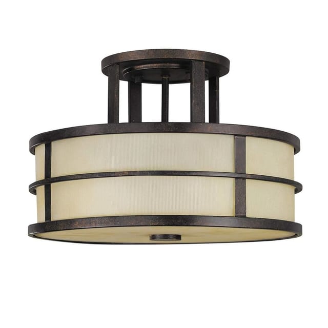 Licht-erlebnisse - Deckenlampe Creme Bronze Glas Metall Ø 34,3 Cm Dekorativ Blendarm E27 Deckenleuchte Wohnzimmer