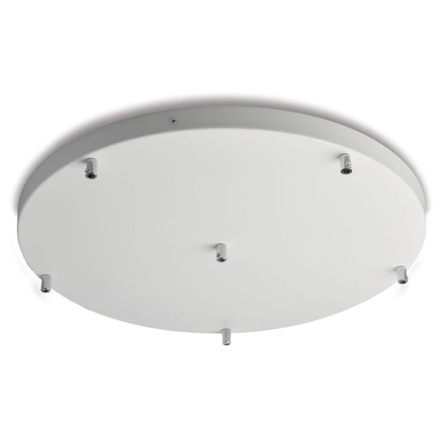 Bonetti Illumina - Rosette – Rosette Mit Mehreren Kabeln Aus Weißem Eisen, Durchmesser 50, Mit 6 Löchern H.3 – Ø50 – Bl290-pl6-dm50-bco