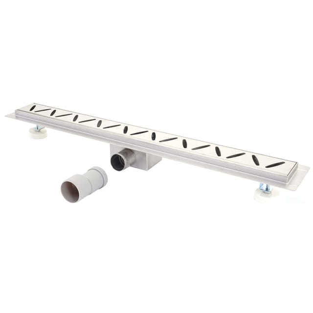 Neuwertig] Duschrinne Hhg 832c, Bodenablauf Abflussrinne Duschablauf, Edelstahl Siphon 50-120cm 90cm