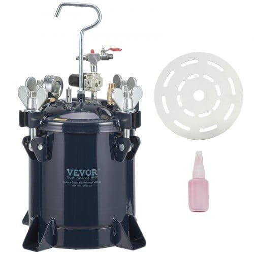 Mophorn - Vevor Druckbehälter Farbbehälter Sprühfarbe Drucktopf 10 L Drucktank, 70 Psi Lackierpistole Farbbehälter Φ 24 × 25 Cm Spray Paint Pressure Pot Tank Paint Container Farbspritzpistolen Lacken, Flecken