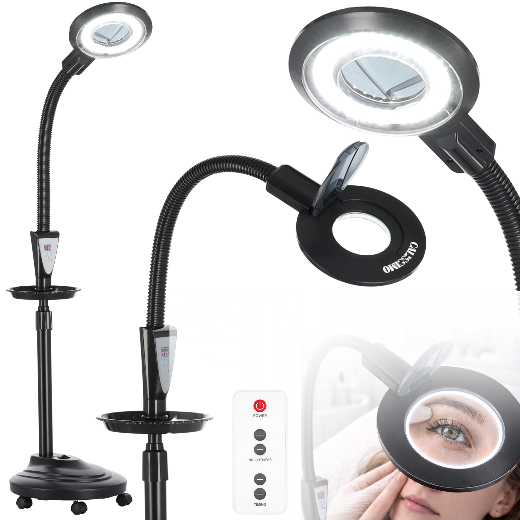 24w Led-kosmetiklampe Zur Wimpernverlängerung, Stehend, Schwarz