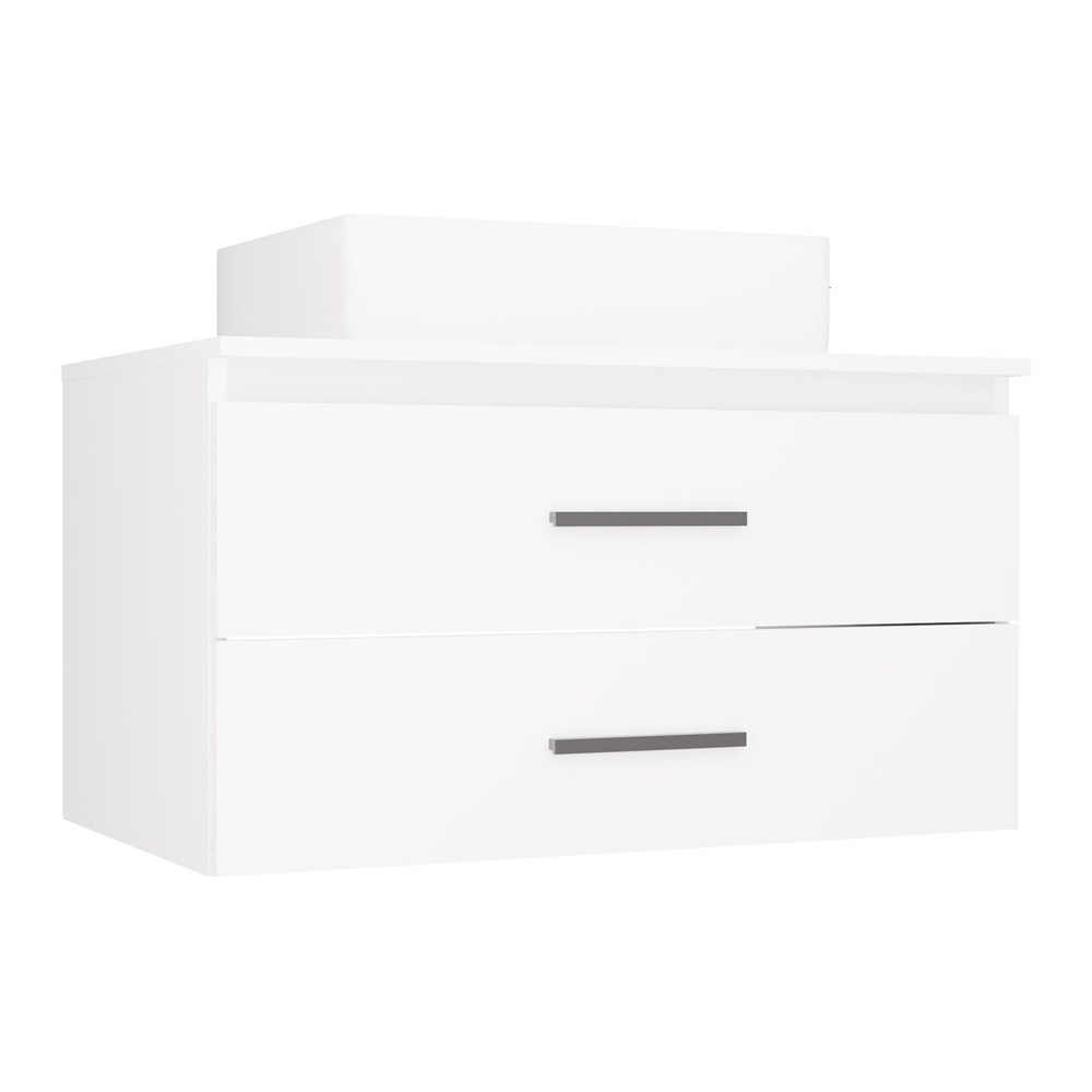 Schließfach Mit Tel 80 Badezimmer Weiß Hänge 2 Schubladen 80x50x58,5 Cm