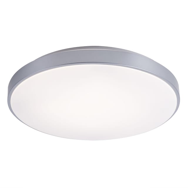 Globo - Deckenlampe Weiß Schlafzimmerlampe Modern Deckenleuchte Dimmbar, Led Fernbedienung Cct, Metall Acryl Silber, 1x Led 24w 1800lm 2700-6500k, Dxh 50,5x8 Cm